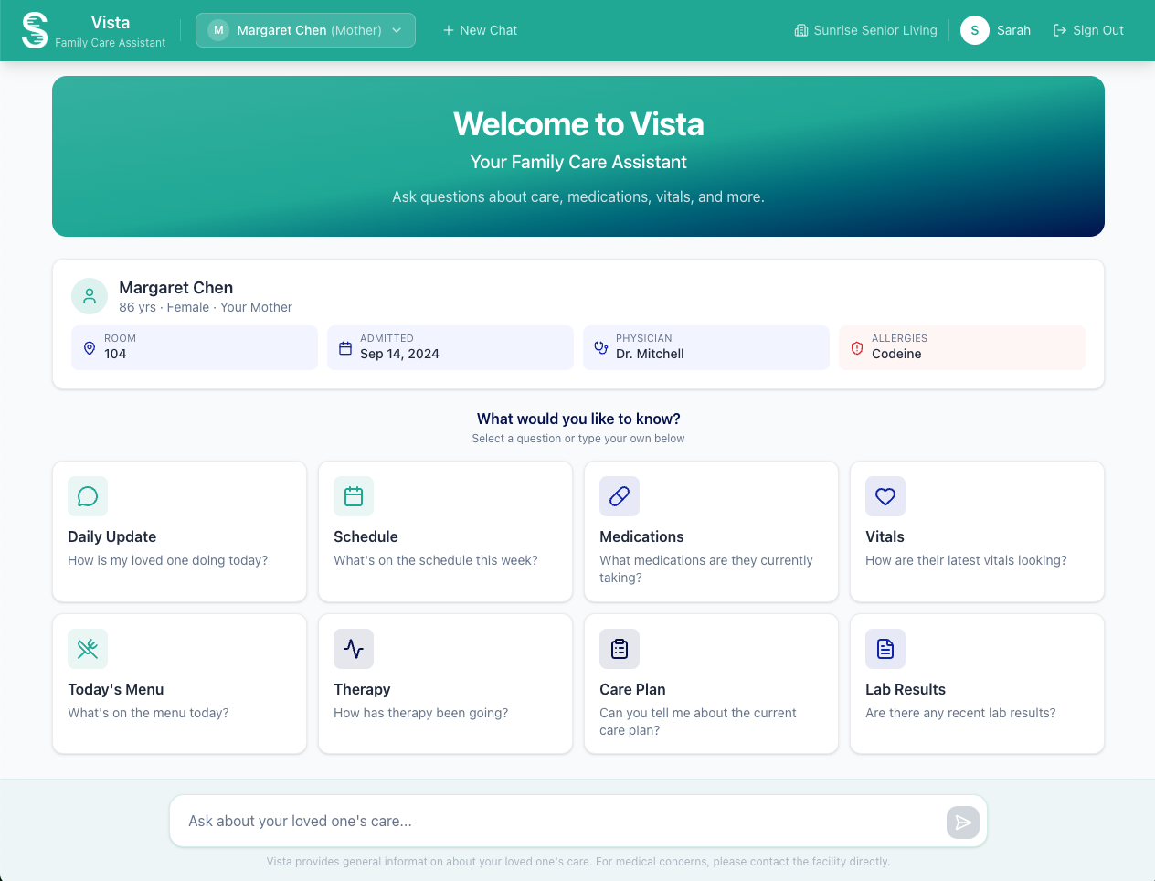 Vista - AI-Powered Family Care Assistant